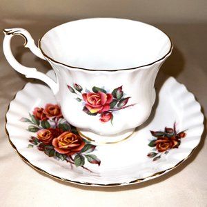Vintage Royal Albert Centennial Rose Bone China Teacup & Saucer England